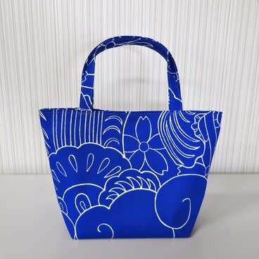 華絵マチ付きトートバック（紺）