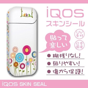 アイコス ステッカー ＩＱＯＳ フラワー×バード