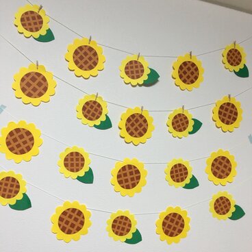 壁面飾り♡夏ひまわりガーランド♡