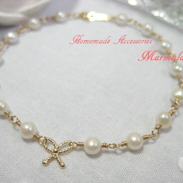 【14kgf】淡水パールのブレスレット