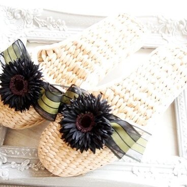 履き心地がいいガマのエレガントスリッパ・BL