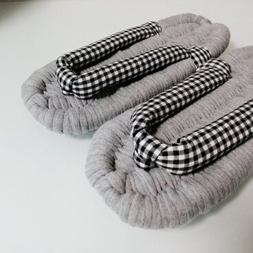 布ぞうり《グレー・柄》23〜25cm