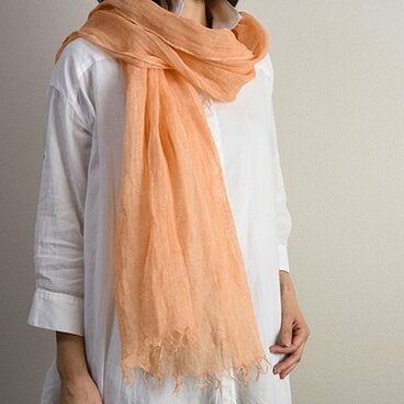 オーガニック染 国産リネンガーゼストール 金木犀