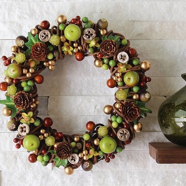 グリーンアップル・りんご・木の実・リース (M03U)　クリスマス