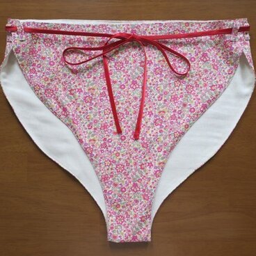 女神の和ぱんつ（ふんどしパンツ／深履き）濃いピンク×サテンの紐