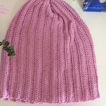 サマーニット帽　いちごミルク