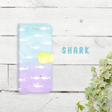 【全機種対応】サメの手帳型スマホケース
