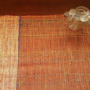 ＊手織り＊　プレイスマット　橙ブロック