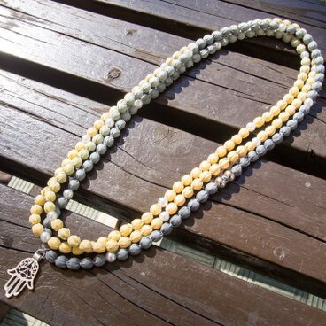 手染めシルクのラッピングネックレス／LL