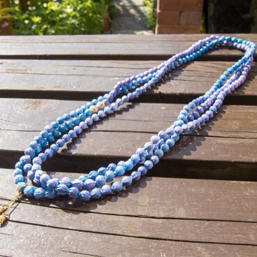 手染めシルクのラッピングネックレス／LL