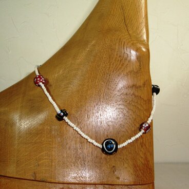 アンティークとんぼ玉　ネックレス/バウレフェース＆ＺＥＮ＆スカンク＆色々