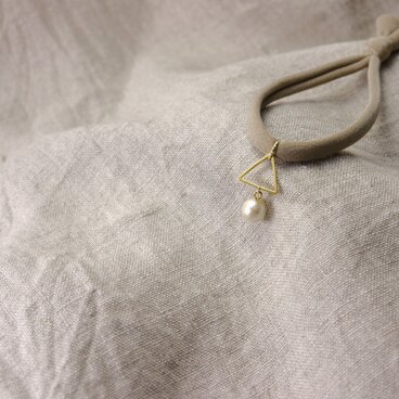 ゆれるコットンパール ラグジュアリーなヘアアクセサリー 【ベージュ】