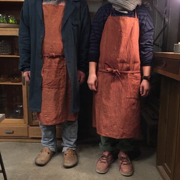【作品 / 参考画像】柿渋染・エプロン