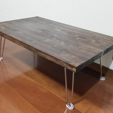 男前アンティーク調 国産桧の折りたたみテーブル 800㎜×500㎜