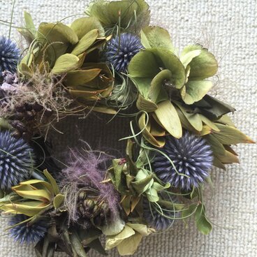 blue&green nautral wreath