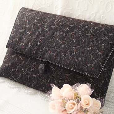 御朱印帳入れ・1冊用・着物地・松葉模様