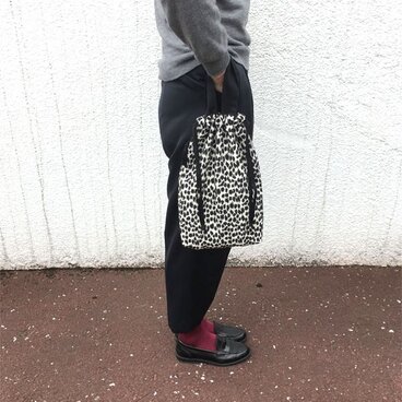 白黒レオパード(手提げ)