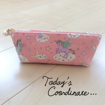 受注 ユニコーン ペンケース ポーチ リボン