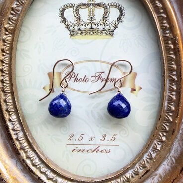 ラピスラズリのひとつぶピアス