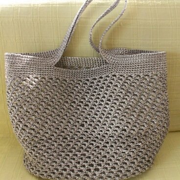 フッシュネットトートバッグ　シルバー