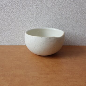 陶器　育てるウツワ 揺ら ボウル 白 顔料青 地シリーズ