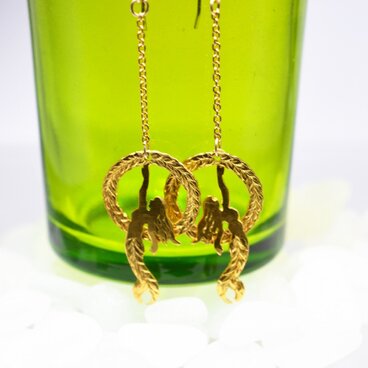 ハワイアンジュエリー　幸せのマーメイドピアス・ゴールド×ゴールド『受注制作』