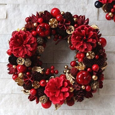 りんご・木の実・レッド・リース (37R19)　クリスマス