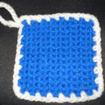 ブルーのアクリルたわし