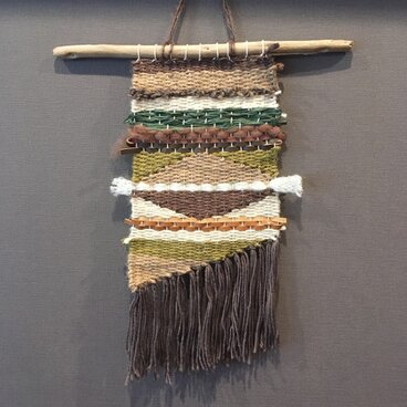 【流木タペストリー】ブラウン＆グリーン＆ベージュ