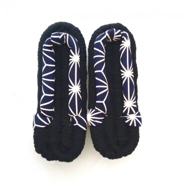 布ぞうり《黒・柄》23〜25cm