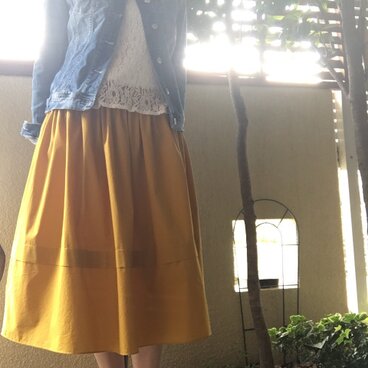 タイプライタークロス☆〃ハリ感のあるギャザースカート♪