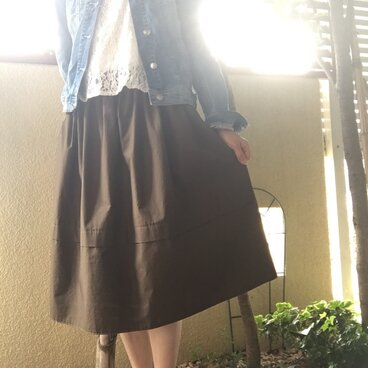 タイプライタークロス〜ハリ感あるギャザーたっぷりスカート☆