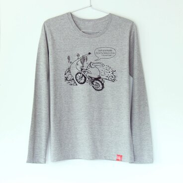 ウサギくんTシャツ長袖　gray x black