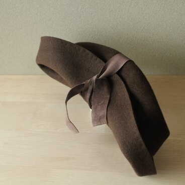 折りたためる帽子58cm ブラウン[rabbit fur]