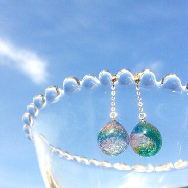 虹のしずく pierce 14kgf < post-chain >