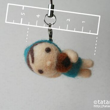 おせんべ食べ青いこびとのスラップ