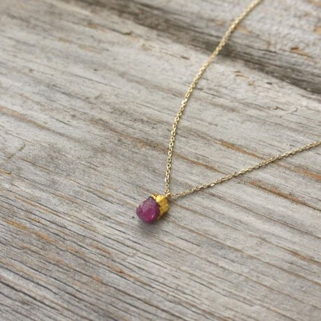 Unheated Ruby Necklace w/ JapaneseLacquer, GoldLeafの画像