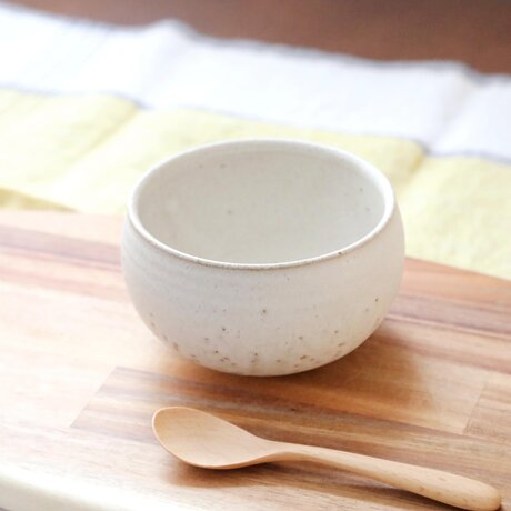 白マット釉のほっこりボウル ＊ お抹茶やスープなどに