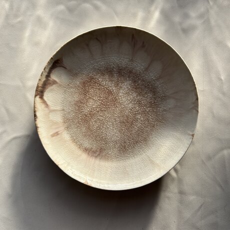 流彩釉皿21cm 薄ピンクA