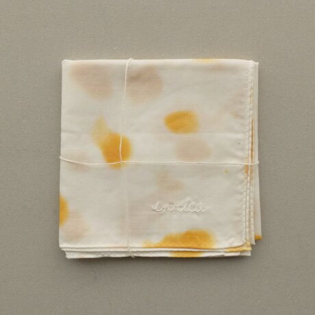 enrica handkerchief L / 変わり水玉プリント yellowの画像