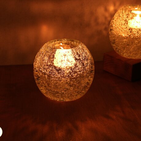 ガラスキャンドルホルダー　泡玉
