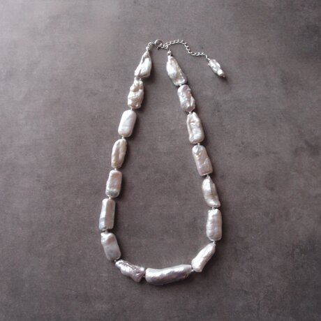 【SV】Biwa Pearl Necklace ／ビワパール ネックレス（Light Gray）