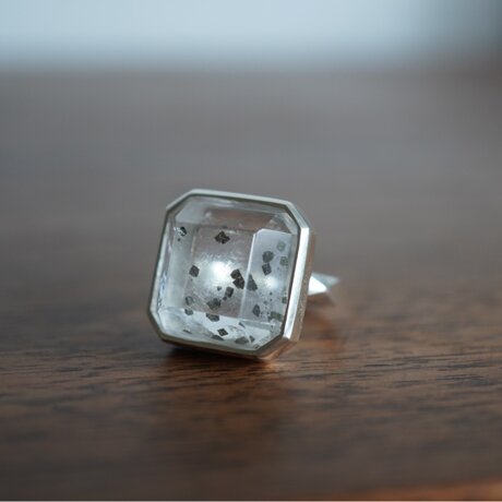 marcasite in quartz ring