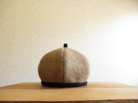 ウールシャギーのベレー帽　ベージュ