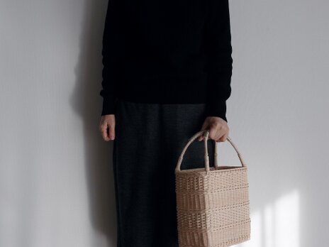 四角い手提げＢ（太縞＋）