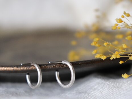 【1.5SS×つちめ×silver× 両耳用】フープピアス/ユニセックスピアス/メンズピアス/受注制作