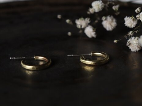 freckle.【2.0 SS×tsuchime】フープピアスつちめ × 両耳用 真鍮製