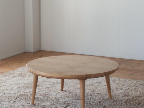 栗の突板丸こたつ ［こたつ単体/直径90cm/省エネ ］