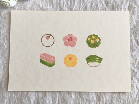 ポストカード「春の和菓子」3枚setの画像