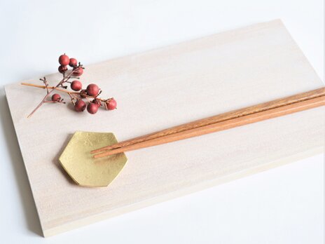 真鍮 箸置き 多角 Ssize 『石目』 / (H-1)